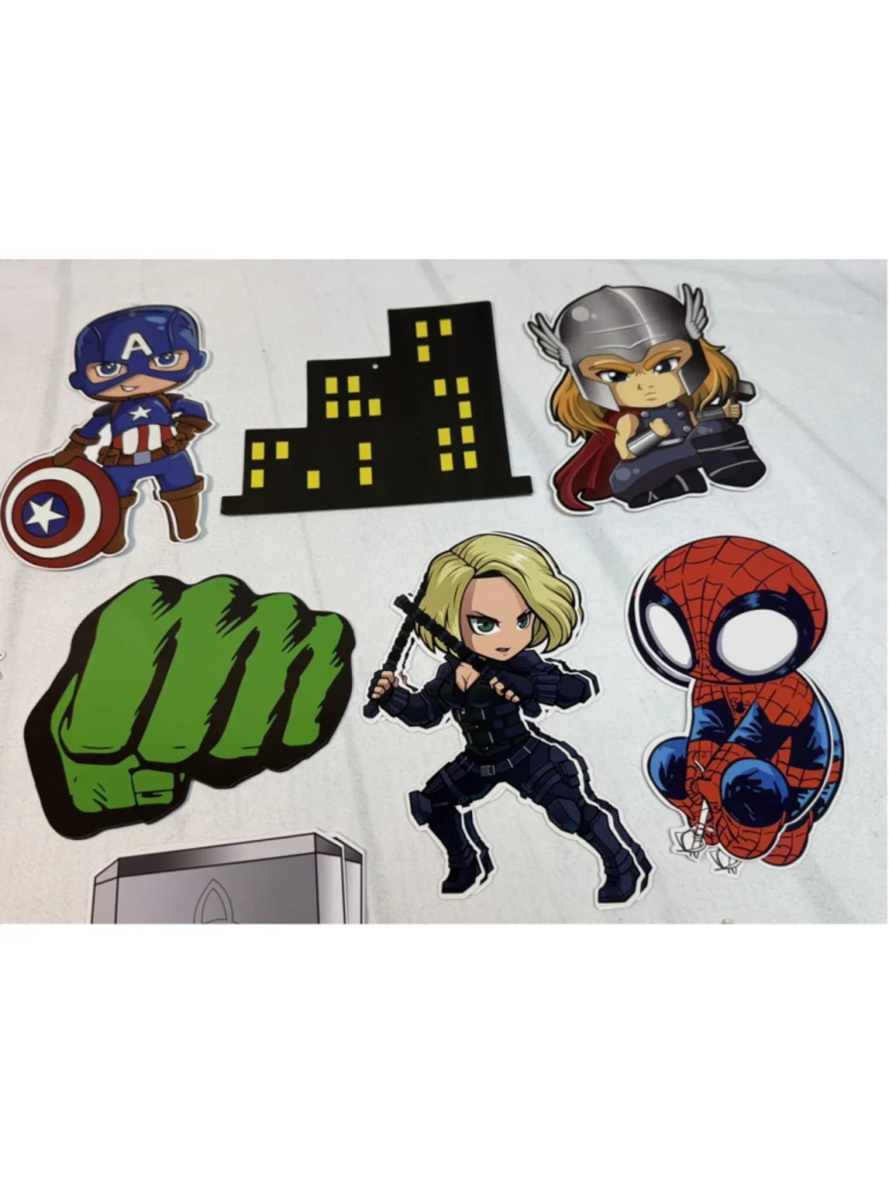 Marvel Avengers Double Side Cardboard Party Cutouts Decor Lot Hulk Thor Iron Man